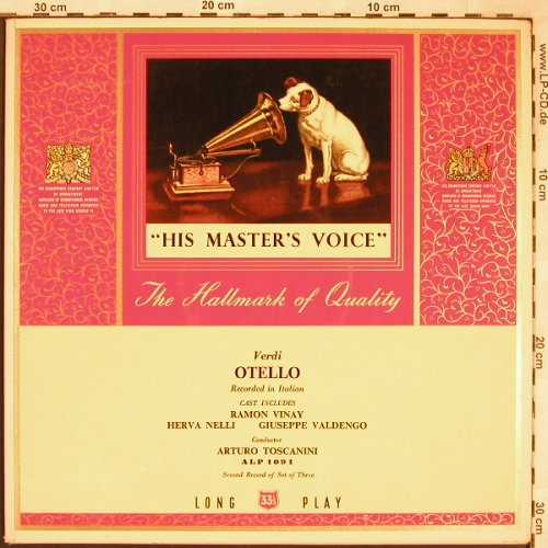 Verdi,Giuseppe: Othello, Rec. 2 Of 3, Foc, His Masters Voice(ALP 1091), UK,  - LP - L6646 - 6,00 Euro