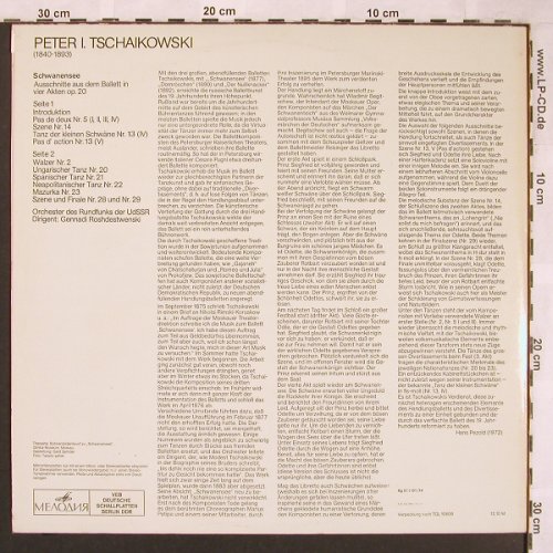 Tschaikowsky,Peter: Schwanensee-Ausschnitte a.d.Ballett, Eterna / Melodia(8 26 240), DDR, 1973 - LP - L6657 - 5,00 Euro