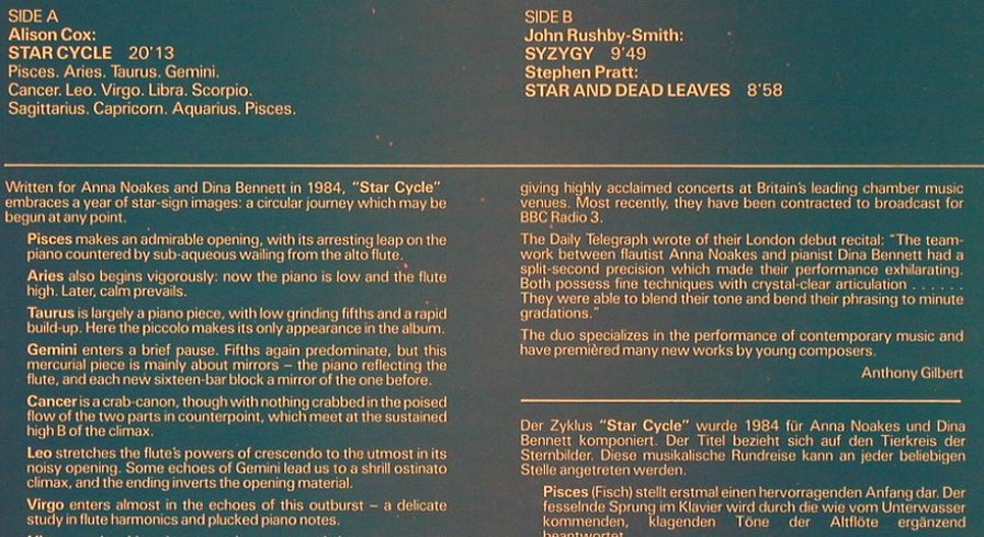 Noakes,Anna & Dina Bennett: Star Cycle by Alison Cox, Proviva(ISPV 132), D, 1986 - LP - L6666 - 9,00 Euro