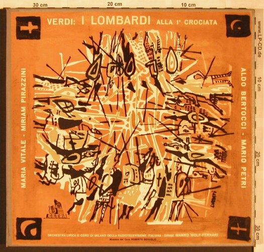 Verdi,Giuseppe: I Lombardi, Alla Prima Crociata,Box, Cetra (12 17), I Typ: 3LP Best.-Nr.: L6671 Preis: 9,00 Euro