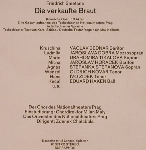 Smetana,Friedrich: Die Verkaufte Braut, Box, Textbuch, Supraphon(80 383 XR), D,  - 3LP - L6687 - 9,00 Euro