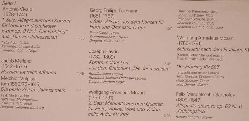 V.A.Komm, holder Lenz: Vivaldi...Brahms, Eterna (8 27 418), DDR, 1981 Typ: LP Best.-Nr.: L6688 Preis: 4,00 Euro