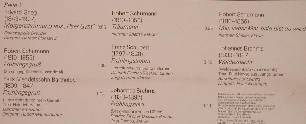 V.A.Komm, holder Lenz: Vivaldi...Brahms, Eterna (8 27 418), DDR, 1981 Typ: LP Best.-Nr.: L6688 Preis: 4,00 Euro