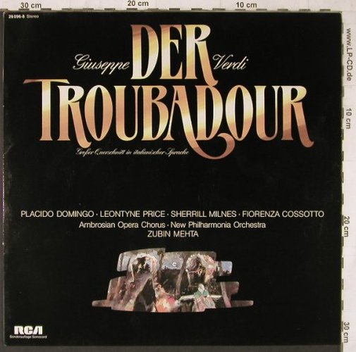 Verdi,Giuseppe: Der Troubadour-Gr.Quers. ital., Sonocord/RCA(26 096-8), D, 1971 - LP - L6698 - 4,00 Euro