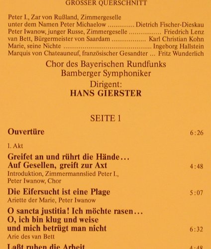 Lortzing,Albert: Zar und Zimmermann-Gr.Querschnitt, D.Gr.(26 260-0), D, Ri, 1967 - LP - L6699 - 4,00 Euro