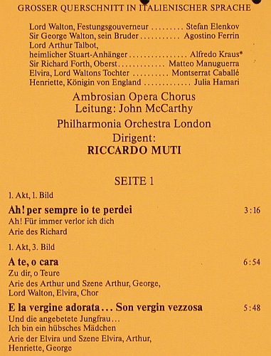 Bellini,Vincenzo: I Puritani-Gr.Querschnitt, EMI(26 264-2), D, 1980 - LP - L6701 - 4,00 Euro