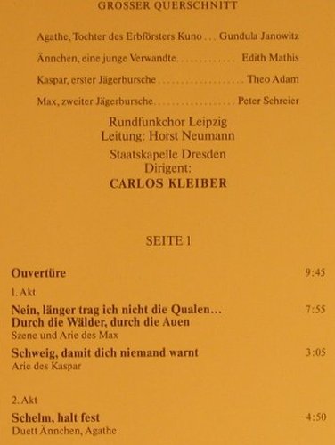Weber,Carl Maria von: Der Freischütz-Gr.Querschnitt, D.Gr.(26 266-7), D, 1974 - LP - L6703 - 4,00 Euro