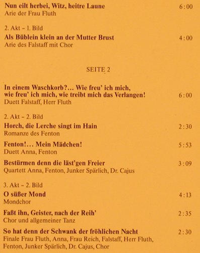 Nicolai,Otto: Die Lustigen Weiber v.Windsor,Quers, EMI(26 271-7), D, 1963 - LP - L6704 - 4,00 Euro