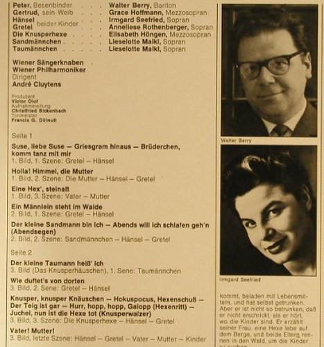 Humperdinck,Engelbert: Hänsel und Gretel - Gr. Querschnitt, EMI (037-00 751), D Typ: LP Best.-Nr.: L6716 Preis: 5,00 Euro