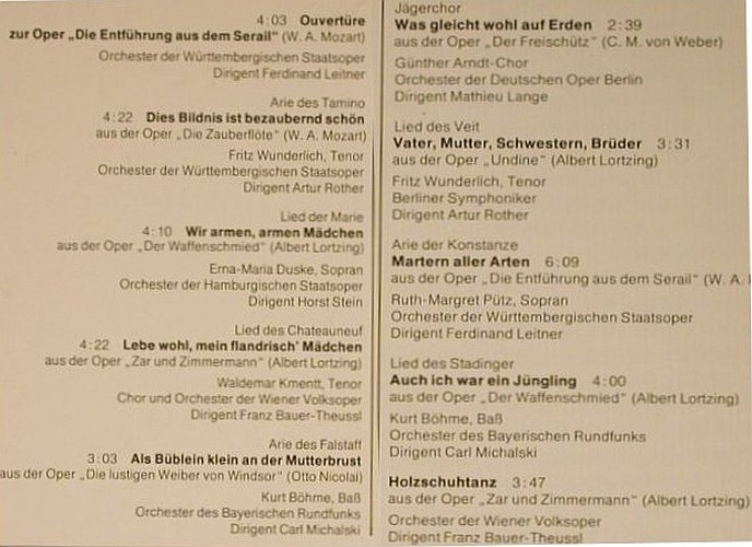V.A.Galaabend der Deutschen Oper: Böhme, Pütz, Kmentt, Wunderlich u.a, Maritim (47 309 NR), D, 1975 Typ: LP Best.-Nr.: L6720 Preis: 4,00 Euro