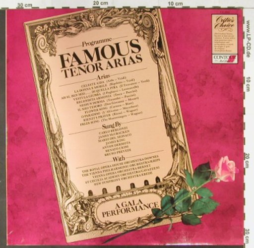 V.A.Famous Tenor Arias: Bergonzi, Cioni,McCracken...Prevedi, Contour (CC 7550), UK, 1981 Typ: LP Best.-Nr.: L6721 Preis: 5,00 Euro