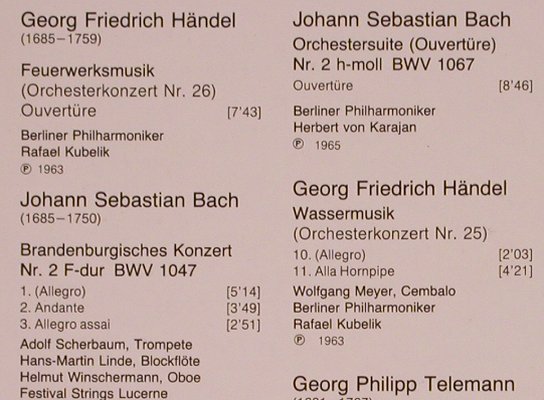 V.A.Festliches Schloßkonzert: Händel, Bach, Vivaldi, Telemann, Deutsche Gramophon (2535 642), D, 1980 Typ: LP Best.-Nr.: L6723 Preis: 5,00 Euro