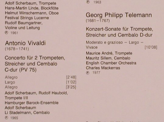 V.A.Festliches Schloßkonzert: Händel, Bach, Vivaldi, Telemann, Deutsche Gramophon (2535 642), D, 1980 Typ: LP Best.-Nr.: L6723 Preis: 5,00 Euro