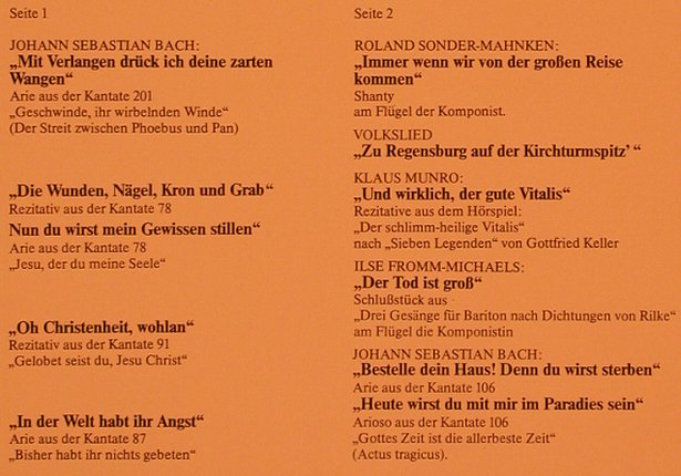 Laue,Helmut: zum Gedächnis (Bass-Bariton), Teldec(66.22930), , 1982 - LP - L6729 - 7,50 Euro
