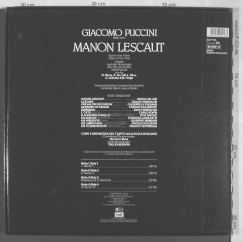 Puccini,Giacomo: Manon Lescaut Box, Ri, EMI (29 0041 3), D,Ri, 1959 Typ: 2LP Best.-Nr.: L6731 Preis: 12,50 Euro