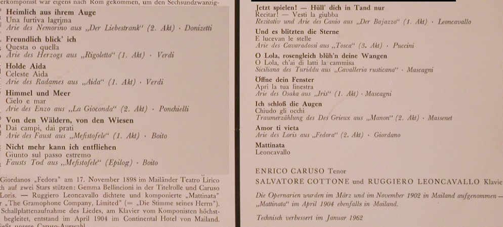 Caruso,Enrico: Unvergänglich-Unvergessen, Electrola, Folge 174(E 60 791), D,  - 10inch - L6736 - 6,00 Euro