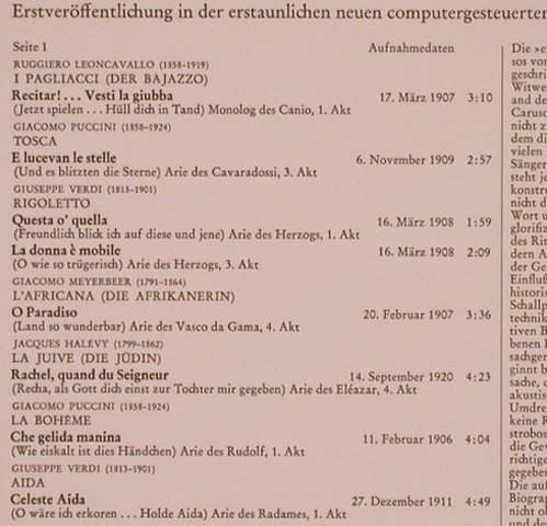 Caruso,Enrico: Ein legendärer Snger, RCA(RL 11749), D, 1976 - LP - L6747 - 6,00 Euro