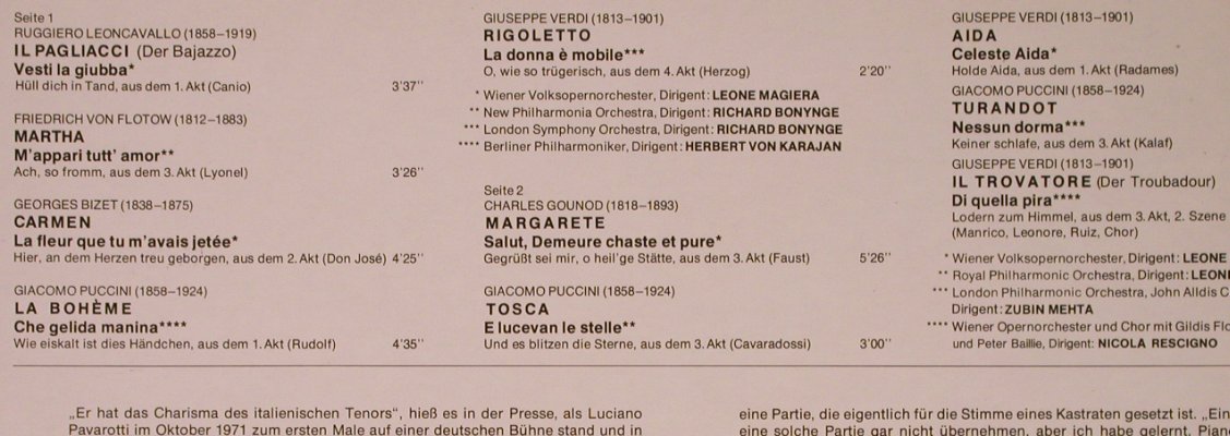 Pavarotti,Luciano: Tenorarien, Decca(6.41501 AZ), D, 1974 - LP - L6751 - 5,00 Euro