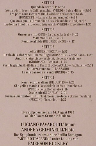 Pavarotti,Luciano: In Concert, Foc, Interphon(CIME 50.10301), I,  - 2LP - L6760 - 6,00 Euro