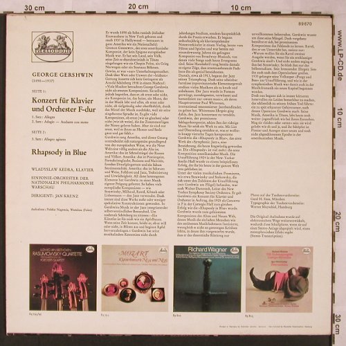 Gershwin,George: Konzert für Klavier u.Orch F-dur, Heliodor (89 670), D Typ: LP Best.-Nr.: L6763 Preis: 6,00 Euro