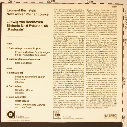 Beethoven,Ludwig van: Sinfonie Nr.6 F-dur op.68 Pastorale, CBS(J 224/7), D, Ri, 1963 - LP - L6773 - 6,00 Euro