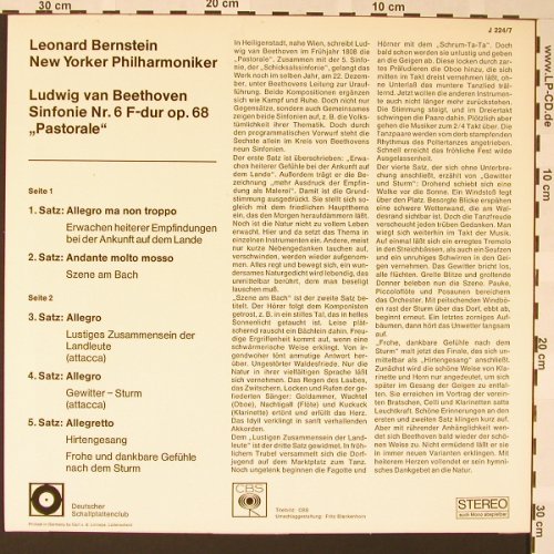 Beethoven,Ludwig van: Sinfonie Nr.6 F-dur op.68 Pastorale, CBS(J 224/7), D, Ri, 1963 - LP - L6773 - 6,00 Euro