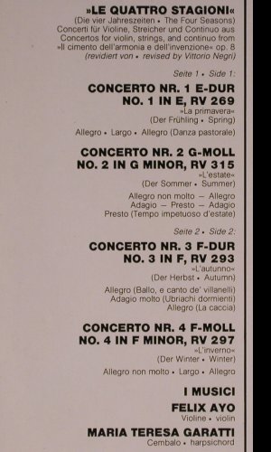 Vivaldi,Antonio: Die Vier Jahreszeiten, Philips Sequenza(6527 088), NL, Ri, 1959 - LP - L6793 - 6,00 Euro