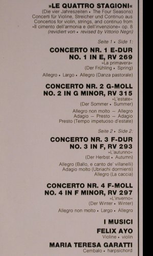 Vivaldi,Antonio: Die Vier Jahreszeiten, Philips Sequenza (6527 088), NL, Ri, 1959 Typ: LP Best.-Nr.: L6793 Preis: 6,00 Euro