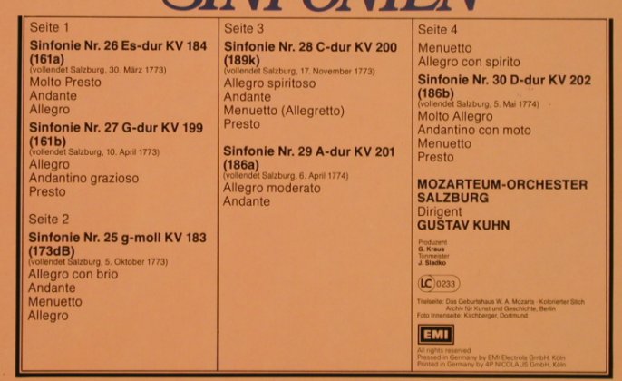 Mozart,Wolfgang Amadeus: Sechs Salzburger Sinfonien,Foc, EMI (26 242-8), D,Club Ed, 1978 Typ: 2LP Best.-Nr.: L6794 Preis: 7,50 Euro