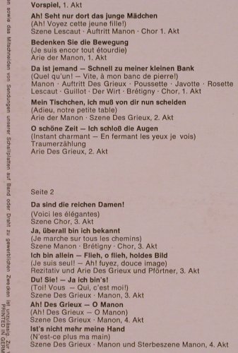 Massenet,Jules: Manon-Gr.Querschnitt, EMI(C 063-92 630), D,  - LP - L6826 - 5,00 Euro