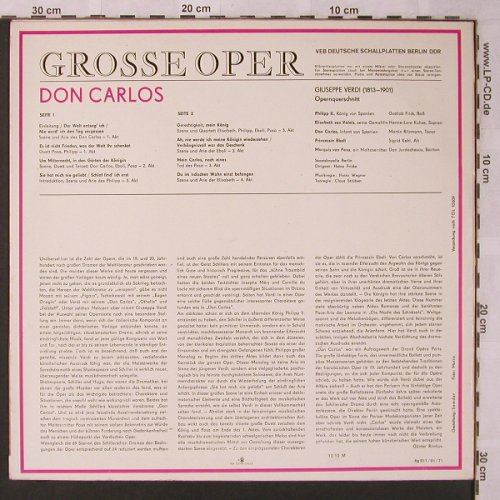 Verdi,Giuseppe: Don Carlos-Querschnitt, Eterna (8 25 610), DDR, 1971 Typ: LP Best.-Nr.: L6827 Preis: 6,00 Euro