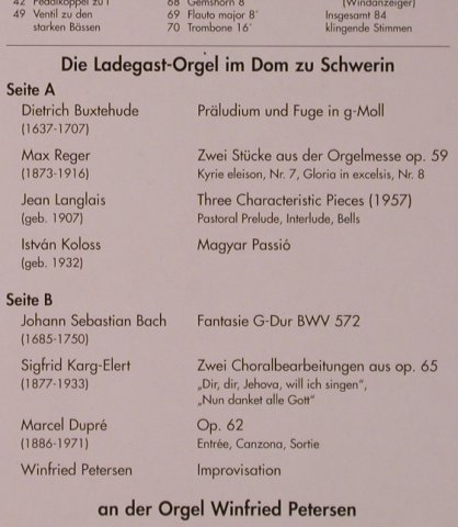 V.A.Ladegast-Orgel im Dom Schwerin: Winfried Petersen, Ursina Motette(M 11630), D, 1990 - LP - L6829 - 7,50 Euro