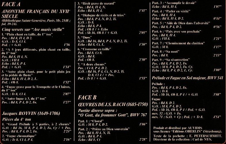 V.A.L'Orgue Silbermann: de l'eglise St.Thomas de Strasbourg, Auvdis(AV 4816), F, Foc, 1980 - LP - L6844 - 7,50 Euro