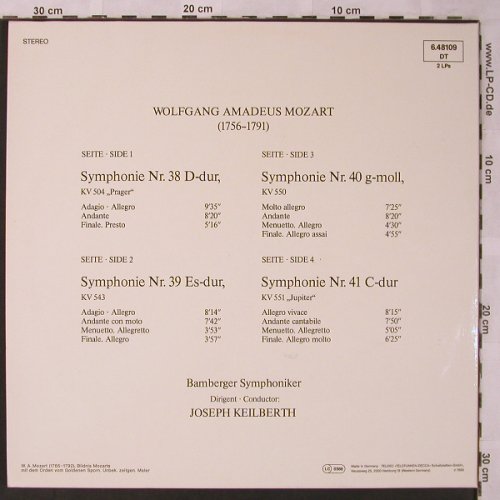Mozart,Wolfgang Amadeus: Die vier letzten Symphonien, Foc, Telefunken(6.48109 DT), D,Ri(1960),  - 2LP - L6864 - 9,00 Euro