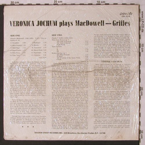 Jochum,Veronika: plays comp.of E.A.MacDowell,Griffes, Golden Crest(CRS 4168), US,FS-New, 1977 - LP - L6874 - 35,00 Euro