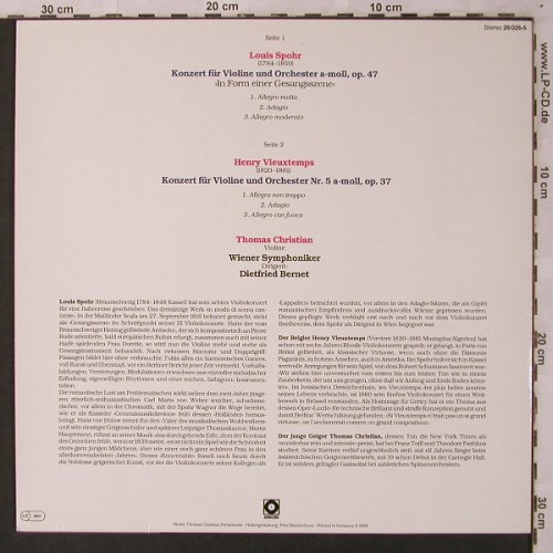 Spohr,Louis / H.Vieuxtemps: Konzert für Violine & Orch., Sonocord(26 026-5), D, 1980 - LP - L6888 - 6,00 Euro