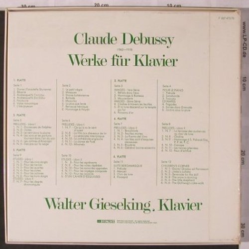 Gieseking,Walter: spielt Debussy, Werke für Klavier, EMI (No Booklet)(F 667 473/78), D,  - 6LP - L6895 - 24,50 Euro