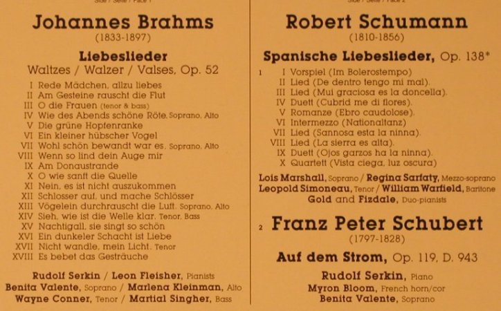 Brahms,Johannes/Schumann/Schubert: Liebeslieder/Sp.Liebeslieder/Auf De, CBS(MP 39548), NL, 1984 - LP - L6913 - 6,00 Euro