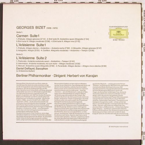Bizet,Georges: Carmen-Suite 1/L'Arlesienne-Suiten, D.Gr.(62 963), D,  - LP - L6949 - 5,00 Euro