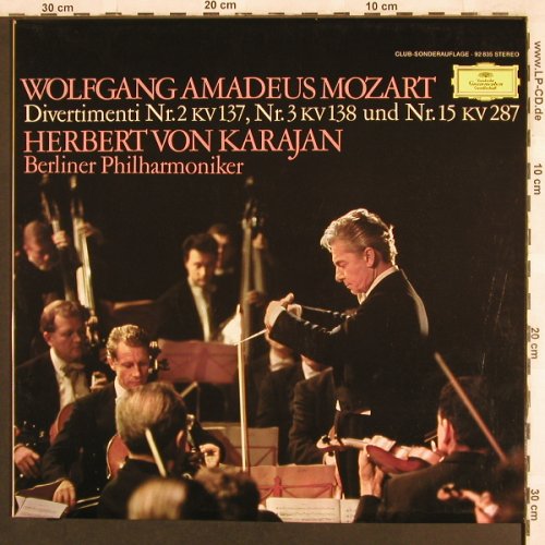 Mozart,Wolfgang Amadeus: Divertimenti Nr.2,3,15KV137,138,287, D.Gr.(92 835), D,  - LP - L6955 - 7,50 Euro