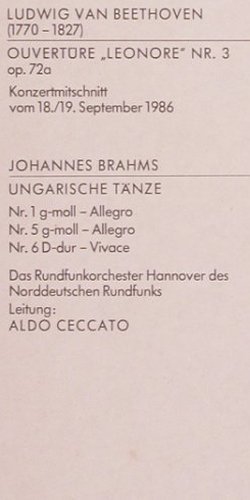 Beethoven,Ludwig van/Brahms/Liszt: Ouvertüre Leonore/Ungarische Tänze/, NDR(), D, 1986 - LP - L6961 - 12,50 Euro