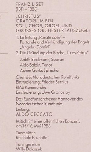 Beethoven,Ludwig van/Brahms/Liszt: Ouvertüre Leonore/Ungarische Tänze/, NDR(), D, 1986 - LP - L6961 - 12,50 Euro