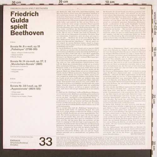 Beethoven,Ludwig van: Pathetique,Mondschein,Appassionata, Parnass(78 365), D,  - LP - L6966 - 9,00 Euro
