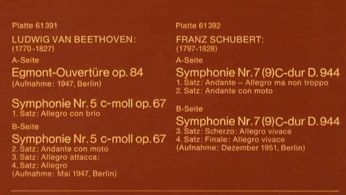 Beethoven,Ludwig van / Schubert: Sinfonie Nr.5 / Sinfonie Nr.8, Foc, Heliodor Historisch(61 390), D,  - 2LP - L6979 - 12,50 Euro
