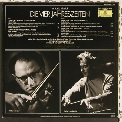 Vivaldi,Antonio: Die Vier Jahreszeiten, D.Gr. (26 147-9), D, 1978 Typ: LP Best.-Nr.: L6989 Preis: 5,00 Euro