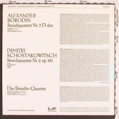 Borodin,Alexander / Schostakowitsch: Streichquartett Nr.2 D-dur/Nr.8, Eurodisc(70 712 KK), D, Mono,  - LP - L7013 - 9,00 Euro
