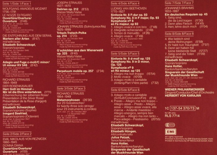 Karajan,Herbert & Wiener Philh.: Same, Box, Lim.Ed. 75th birthday, EMI (137-54 370/73), D Typ: 4LP Best.-Nr.: L7040 Preis: 14,00 Euro