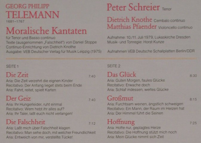 Telemann,Georg Philipp: Moralische Kantaten, Club Ed., Eurodisc(46 018 8), D, 1979 - LP - L7066 - 6,00 Euro