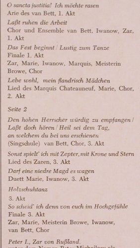 Lortzing,Albert: Zar und Zimmermann-Heitere Oper, Eterna(8 25 722), DDR, 1974 - LP - L7068 - 5,00 Euro