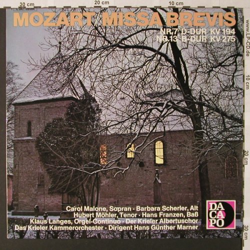 Mozart,Wolfgang Amadeus: Missa Brevis Nr.7,13,kv 194,275, Dacapo(C 047-28 094), D, 1966 - LP - L7075 - 7,50 Euro